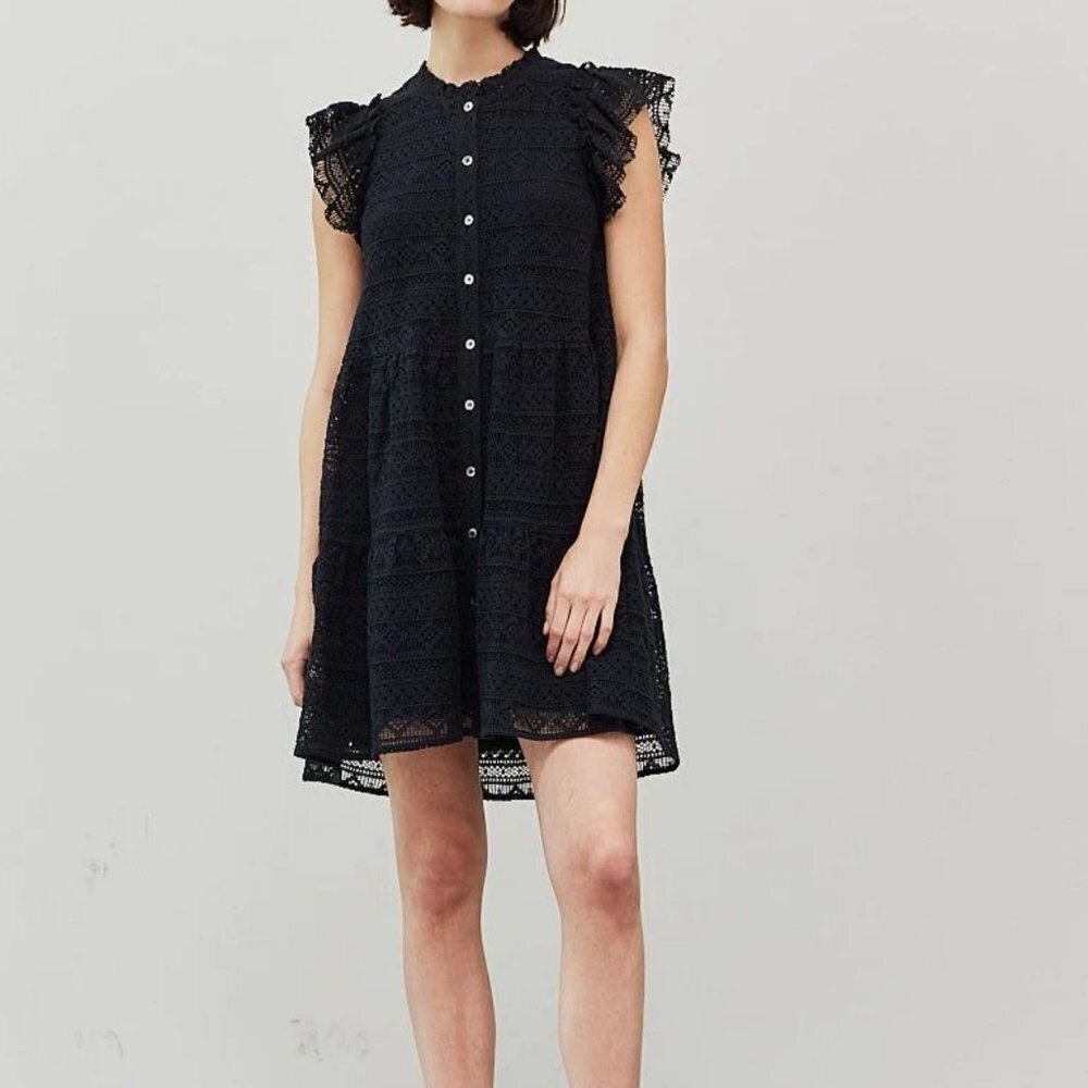 Grade & Gather black eyelet lace dress